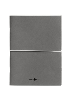 Fabio Ricci Z Notes 19x24 cm Kareli - Düz İkili   Defter Gri