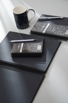 Fabio Ricci Black A6 10,5x14,8 cm   Spiralli Çizim Defteri