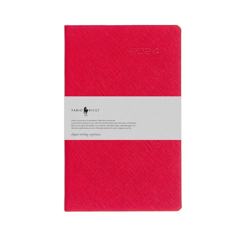 Fabio Ricci 13x21cm Haftalık Ajanda 1032 - 2026 Kırmızı