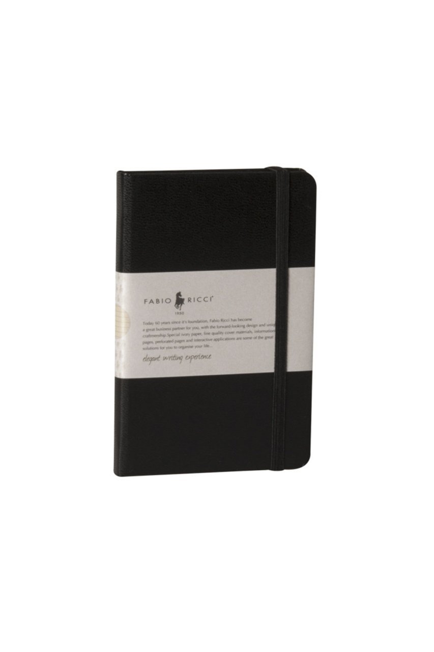 Fabio Ricci Elio 9x14cm Çizgili Defter Siyah
