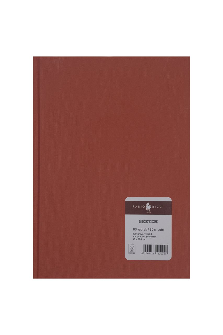 Fabio Ricci Sketch A4 21x29,7 cm  Ciltli Çizim Defteri Bordo