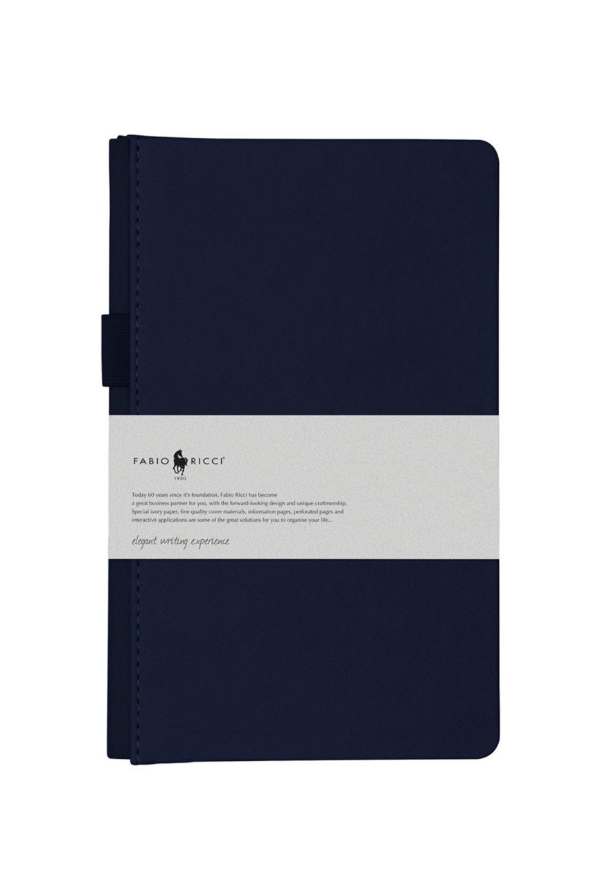 Fabio Ricci Goran Virando 13x21 cm Turkuaz Kareli Defter Lacivert
